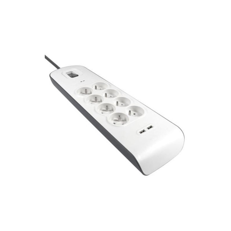Bloc Belkin 8 prises et 2 USB parafoudre 2 mètres - Debflex 722481 Bloc Belkin 8 prises et 2 USB parafoudre 2 mètres - Debflex 722481