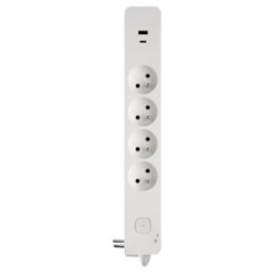 Bloc 4 prises et 2 USB A et C parafoudre câble 1,49 m - Debflex 716223