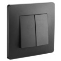 Double va et vient Caly Debflex interrupteur 10A noir mat - 749561