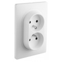Double prise en 1 poste Caly Debflex avec terre 16A blanche - 749556