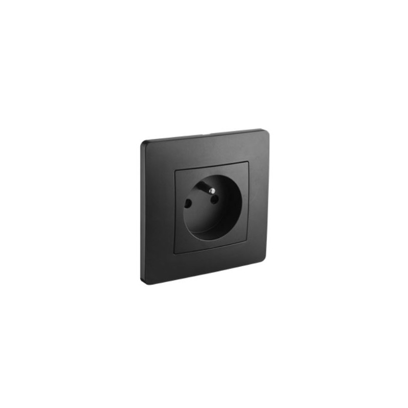 Prise encastrée Caly avec terre noire intense mat - Debflex 749552 Prise encastrée Caly avec terre noire intense mat - Debflex 749552