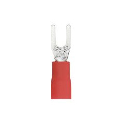 Cosse à fourche pré-isolée D3 mm rouge - Debflex 711025 - 10 pièces