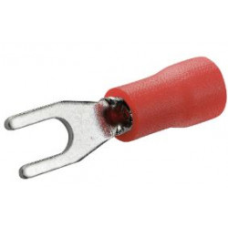 Cosse à fourche pré-isolée D3 mm rouge - Debflex 711025 - 10 pièces