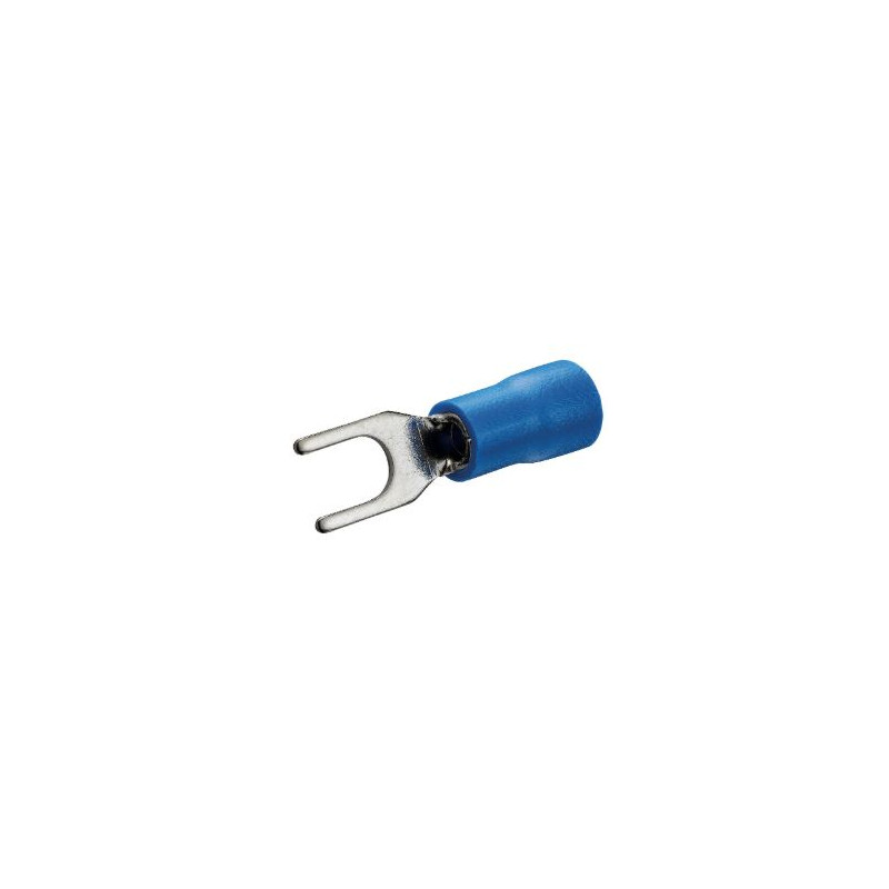 Cosse à fourche pré-isolée D4 mm bleue - Debflex 711031 - 10 pièces
