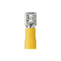 Clip femelle pré-isolé 6.3x0.8 mm jaune - Debflex 711044 - 10 pièces