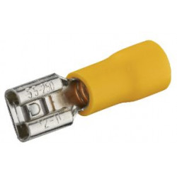 Clip femelle pré-isolé 6.3x0.8 mm jaune - Debflex 711044 - 10 pièces