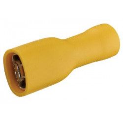 Clip femelle isolé 6.3x0.8 mm jaune - Debflex 711048 - 10 pièces