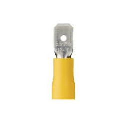 Clip mâle pré-isolé 6.3x0.8 mm jaune - Debflex 711053 - 10 pièces