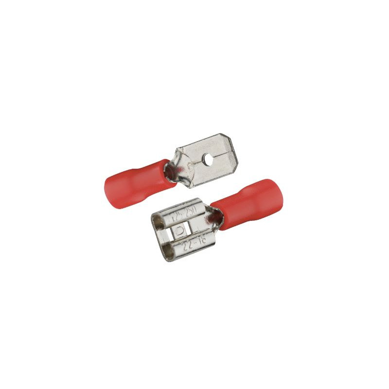 Clips mâles et femelles pré-isolés rouges - Debflex 711067 - 20 pièces