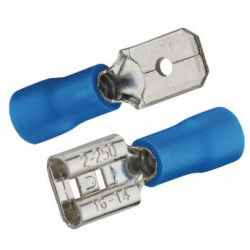 Clips mâles et femelles pré-isolés bleus - Debflex 711068 - 20 pièces