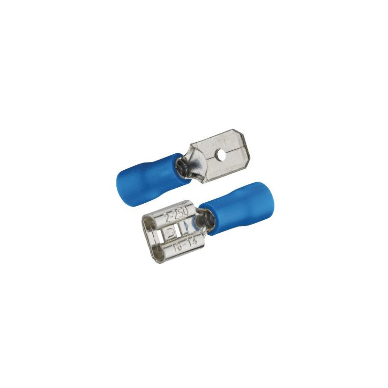Clips mâles et femelles pré-isolés bleus - Debflex 711068 - 20 pièces Clips mâles et femelles pré-isolés bleus - Debflex 711068 - 20 pièces