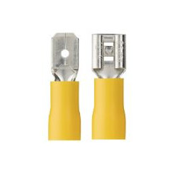 Clips mâles et femelles pré-isolés jaunes - Debflex 711069 - 20 pièces
