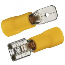 Clips mâles et femelles pré-isolés jaunes - Debflex 711069 - 20 pièces