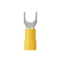 Cosse à fourche pré-isolée D6 mm jaune - Debflex 711079 - 10 pièces