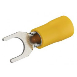 Cosse à fourche pré-isolée D6 mm jaune - Debflex 711079 - 10 pièces