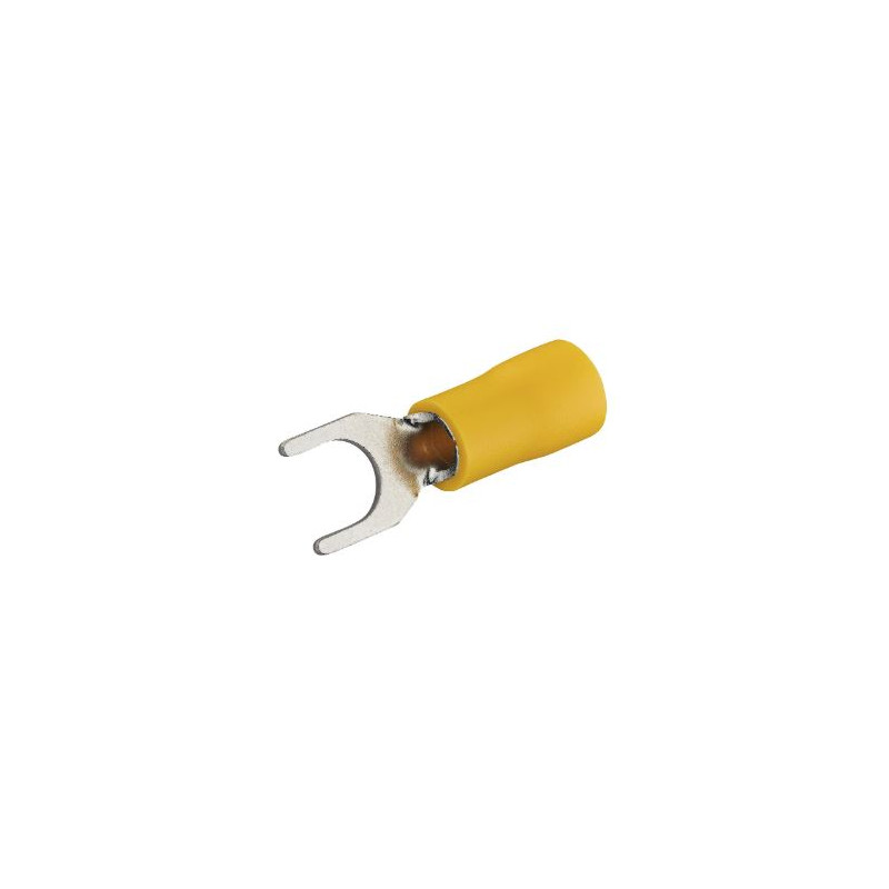 Cosse à fourche pré-isolée D6 mm jaune - Debflex 711079 - 10 pièces
