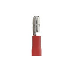 Douille cylindrique mâle pré-isolée rouge - Debflex 711080 - 10 pièces