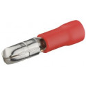 Douille cylindrique mâle Debflex pré-isolée rouge - 711080 - 10 pièces