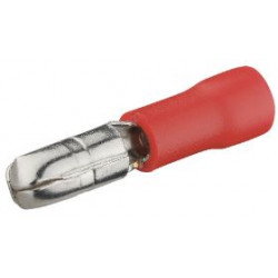 Douille cylindrique mâle pré-isolée rouge - Debflex 711080 - 10 pièces