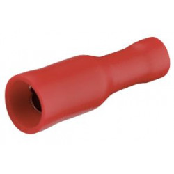 Douille cylindrique femelle pré-isolée rouge - Debflex 711081 - 10 pcs