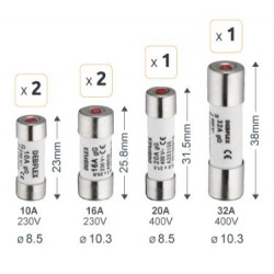 Fusible céramique avec voyant 230 à 400 V - Debflex 715007 - 6 pièces