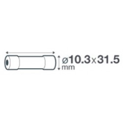 Fusible céramique avec voyant 25A 400 V - Debflex 715356 - 3 pièces
