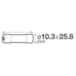 Fusible céramique avec voyant 10A 230 V - Debflex 715386 - 3 pièces