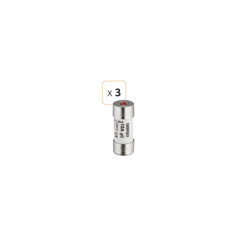 Fusible céramique avec voyant 16A 230 V - Debflex 715396 - 3 pièces Fusible céramique avec voyant 16A 230 V - Debflex 715396 - 3 pièces