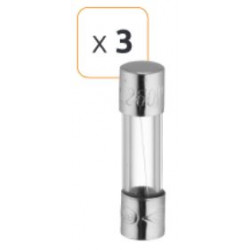 Fusible verre fusion rapide 3A 250 V - Debflex 715866 - 3 pièces