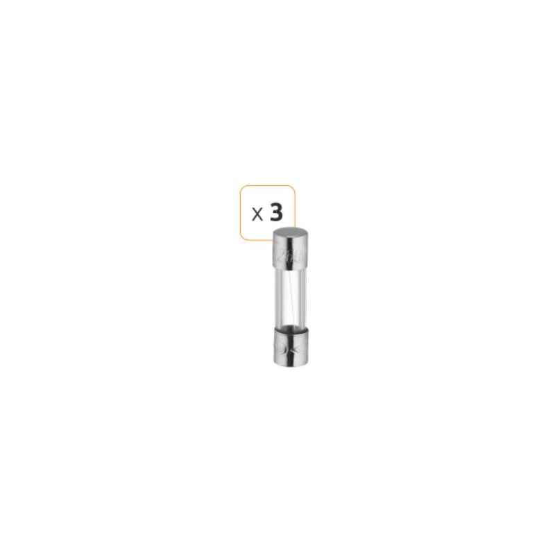 Fusible verre fusion rapide 3A 250 V - Debflex 715866 - 3 pièces Fusible verre fusion rapide 3A 250 V - Debflex 715866 - 3 pièces