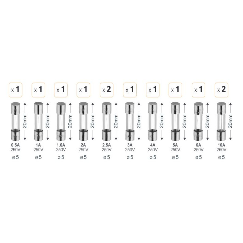Fusible verre fusion rapide 250 V - Debflex 715019 - 12 pièces Fusible verre fusion rapide 250 V - Debflex 715019 - 12 pièces