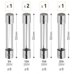Fusible verre fusion rapide 250 V - Debflex 715020 - 5 pièces