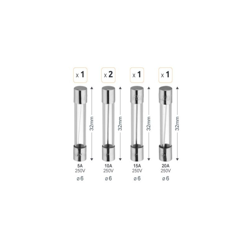 Fusible verre fusion rapide 250 V - Debflex 715020 - 5 pièces Fusible verre fusion rapide 250 V - Debflex 715020 - 5 pièces
