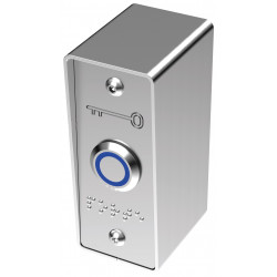 Bouton poussoir inox Sewosy PB19_BAP bleu plaque et boitier étroits