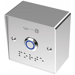 Bouton poussoir inox Sewosy PB19_BAPL bleu plaque et boitier larges