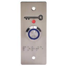 Bouton poussoir PMR Sewosy PB19_BBL3-B12 lumineux bleu plaque large
