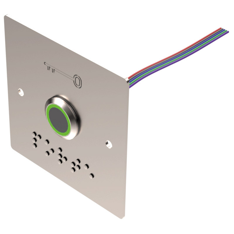 Bouton capteur infrarouge Sewosy PB19IR_L blanc/vert plaque large