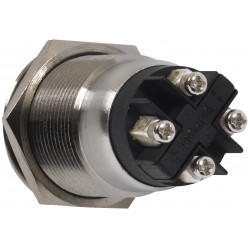 Bouton poussoir inox Sewosy PB19NO+NC_ST D19 mm bornier à vis