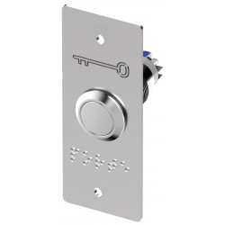 Bouton poussoir inox Sewosy PB19NO+NC_ST_B plaque étroite bornier vis