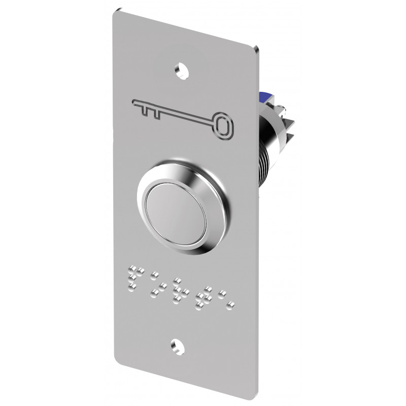 Bouton poussoir inox Sewosy PB19NO+NC_ST_B plaque étroite bornier vis