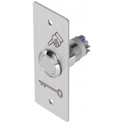 Bouton poussoir inox Sewosy PB19NO+NC_ST_SI plaque étroite bornier vis