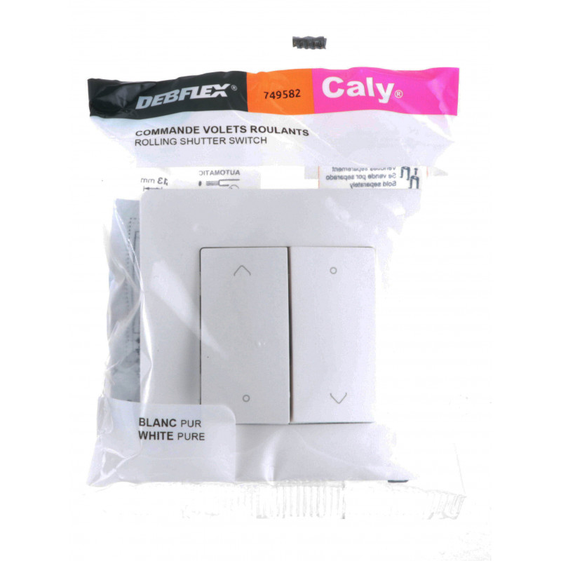 Commande volet roulant Caly encastrée blanc pur - Debflex 749582 Commande volet roulant Caly encastrée blanc pur - Debflex 749582