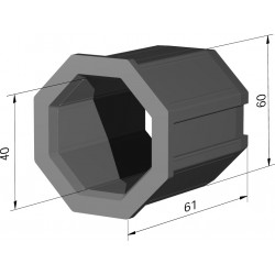 Embout de jonction Suys pour axes 60-40 mm EAX6040