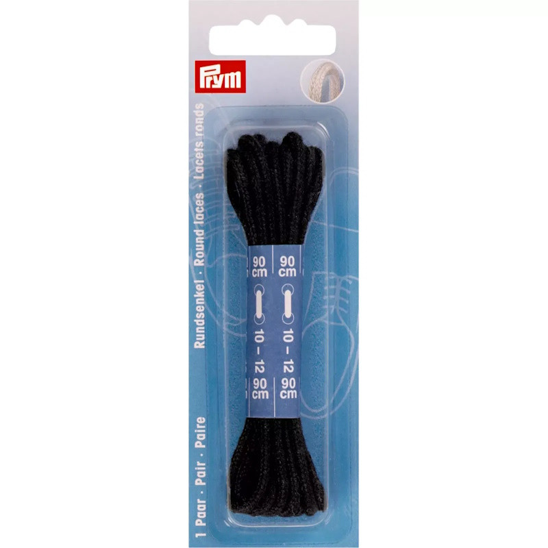 Lacets noirs ronds 3mm X 120cm - Prym 974840