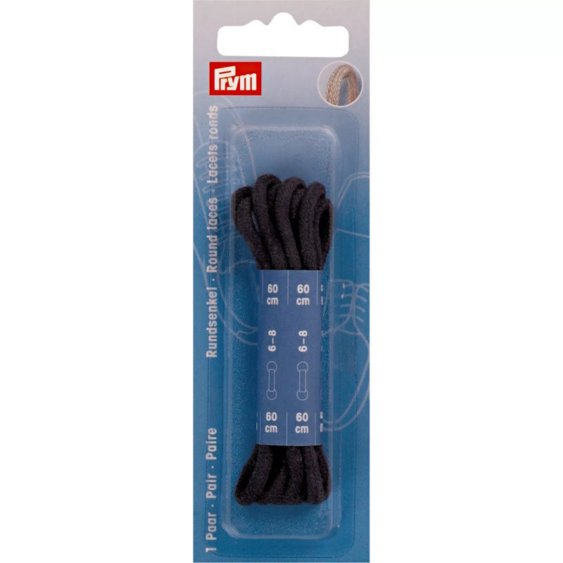 Lacets "bleu marine" ronds 3mm X 60cm - Prym 974815 Lacets "bleu marine" ronds 3mm X 60cm - Prym 974815