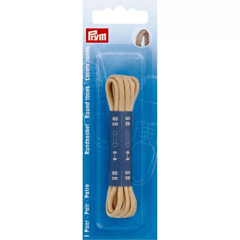 Lacets beiges ronds 3mm X 60cm - Prym 974812 Lacets beiges ronds 3mm X 60cm - Prym 974812