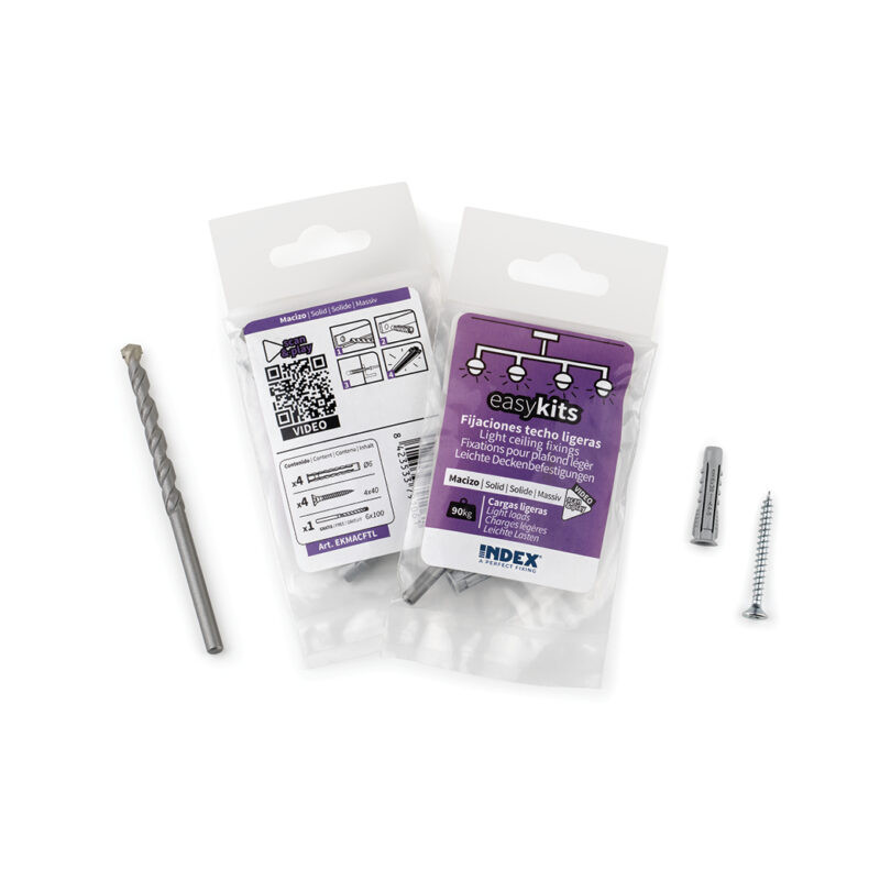 EasyKits Index Fixations légères plafond EKMACFTL - Sachet de 4 pièces