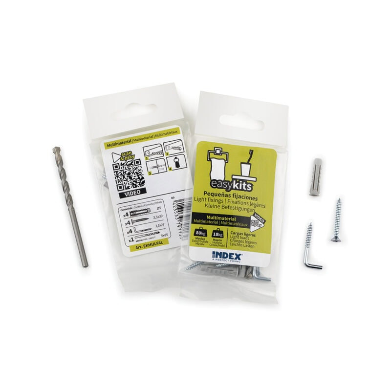 EasyKits Index Fixations légères EKMULFAL - Sachet de 4 pièces