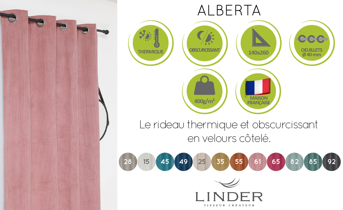 Rideau thermique Linder Alberta