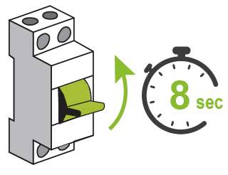Remettre l'alimentation 8 secondes